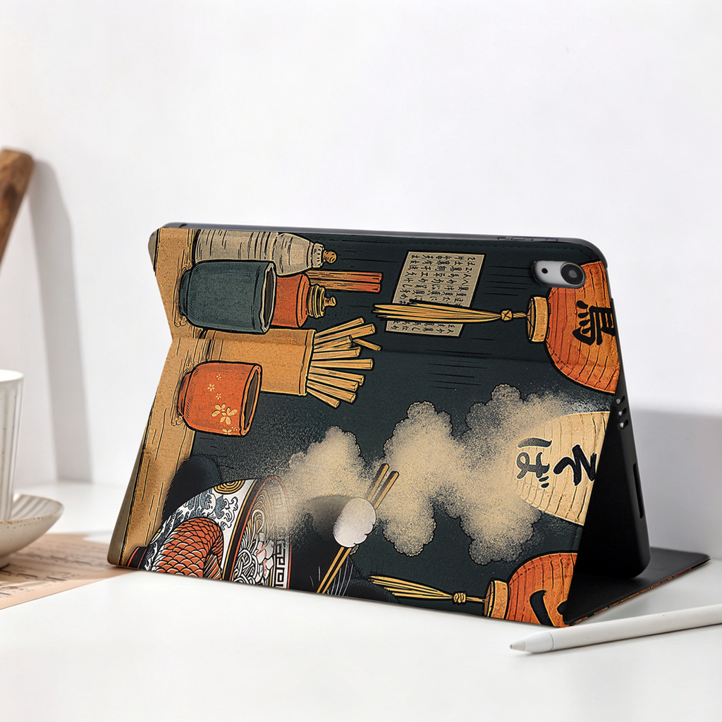 Kyoto-Lion Fat Cat Eating Ramen Nobles Tablet Protective Case