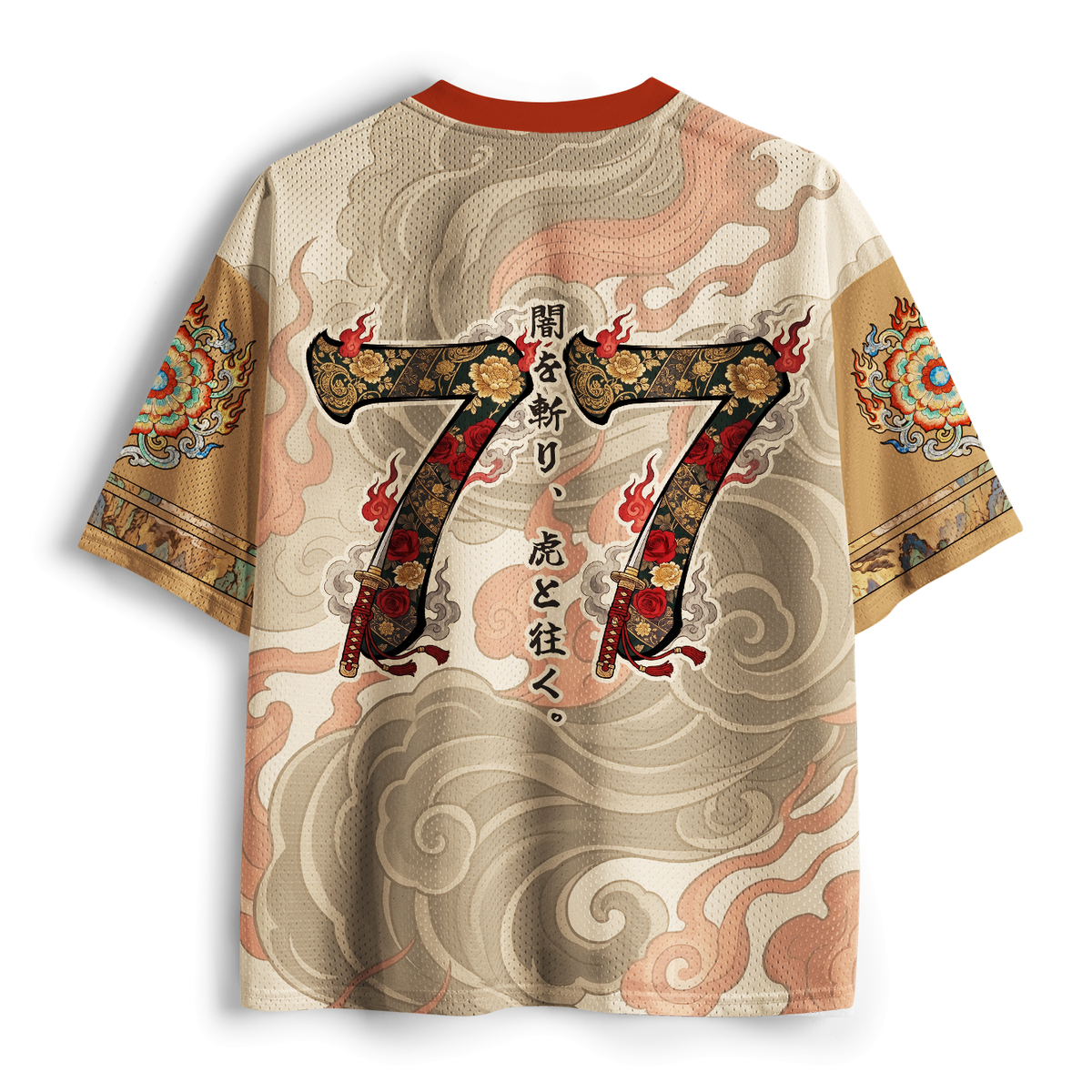 Kyoto-Lion Oni Samurai Tiger Warrior Jersey Japanese Ukiyo-e Art Jersey