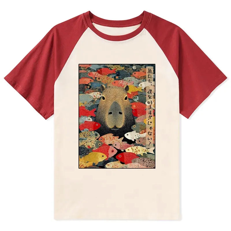 japanese vintage raglan t-shirt for daily wear