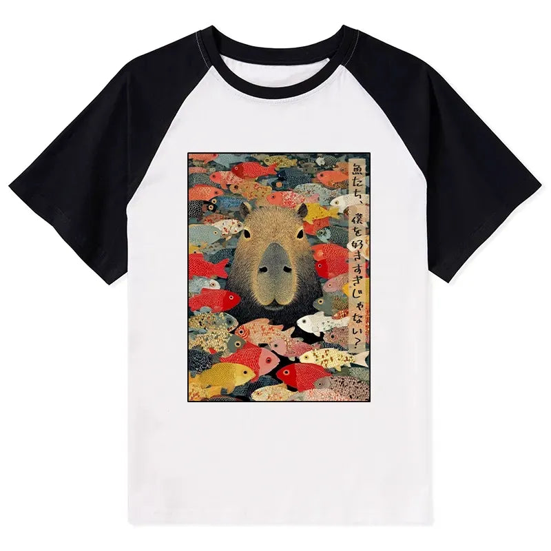 japanese vintage raglan t-shirt for daily wear