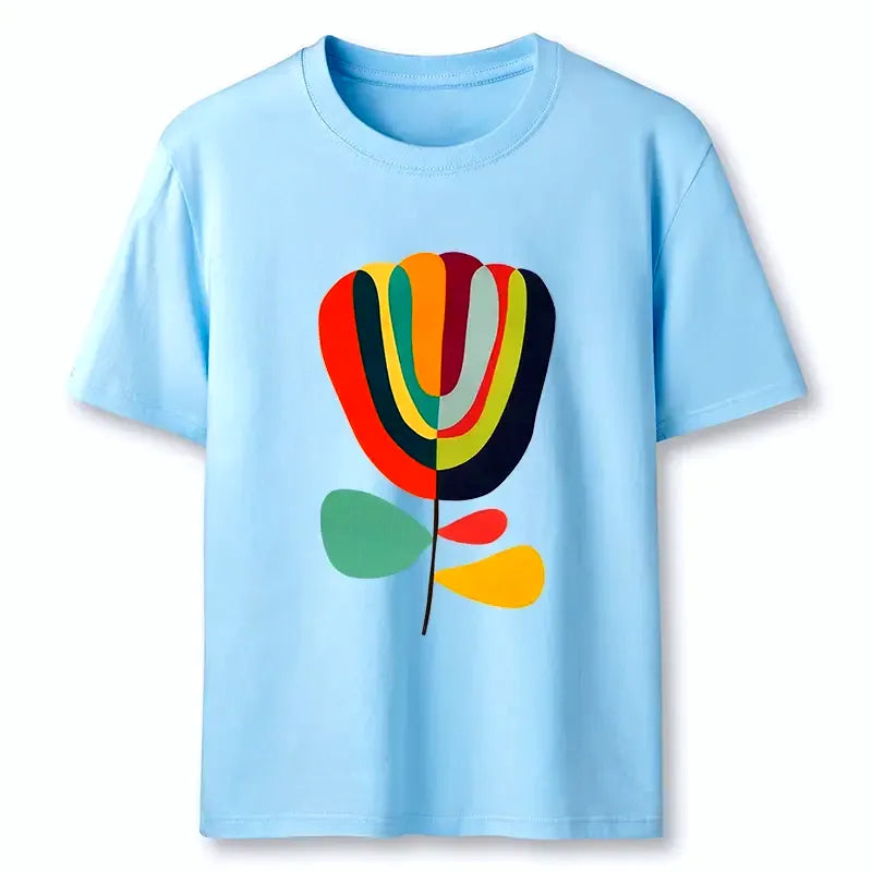 Trendy Japanese Flower T-Shirt for Daily Wear