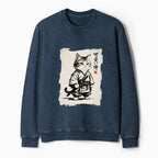 Japanese Samurai Cat Sweatshirt Gift Idea