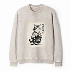Japanese Samurai Cat Sweatshirt Gift Idea