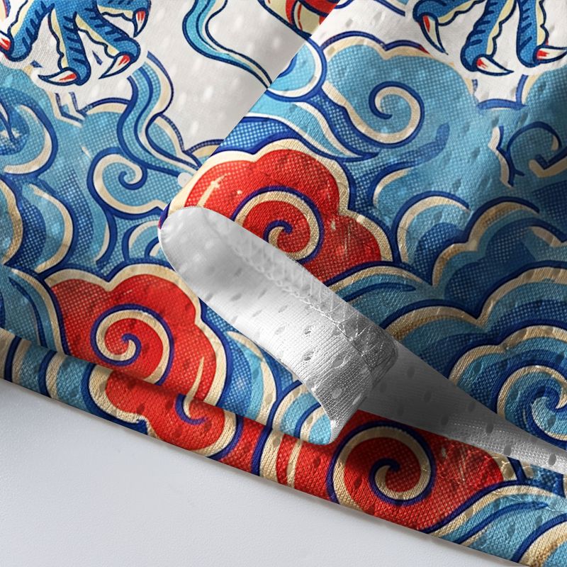 Kyoto-Lion Traditional Oriental Dragon Cloud Mesh Jersey