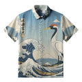 Kyoto-Lion The Great Wave Off Crane Button-up Shirt