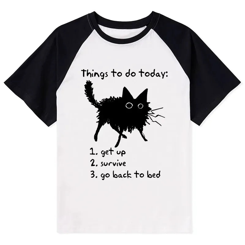 Trending Lazy Cat Survive Day Raglan Tee