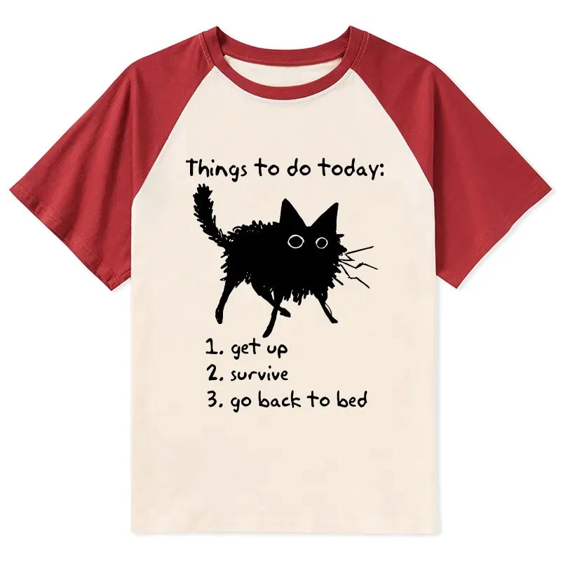 Trending Lazy Cat Survive Day Raglan Tee
