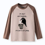 japanese cool crow coffee long sleeve tee