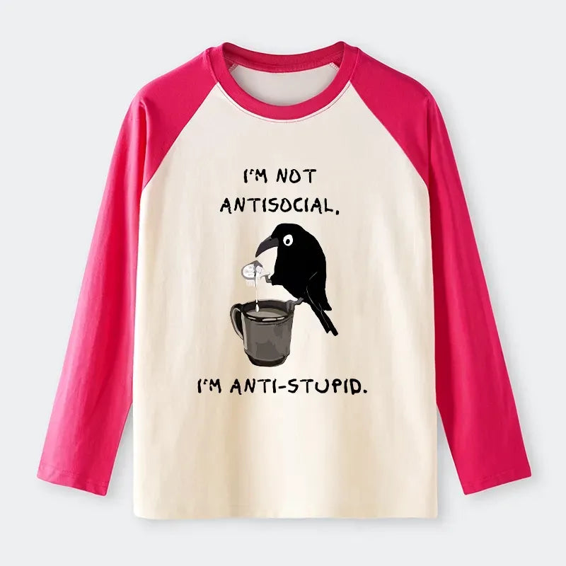 kyoto lion cool crow coffee raglan t-shirt