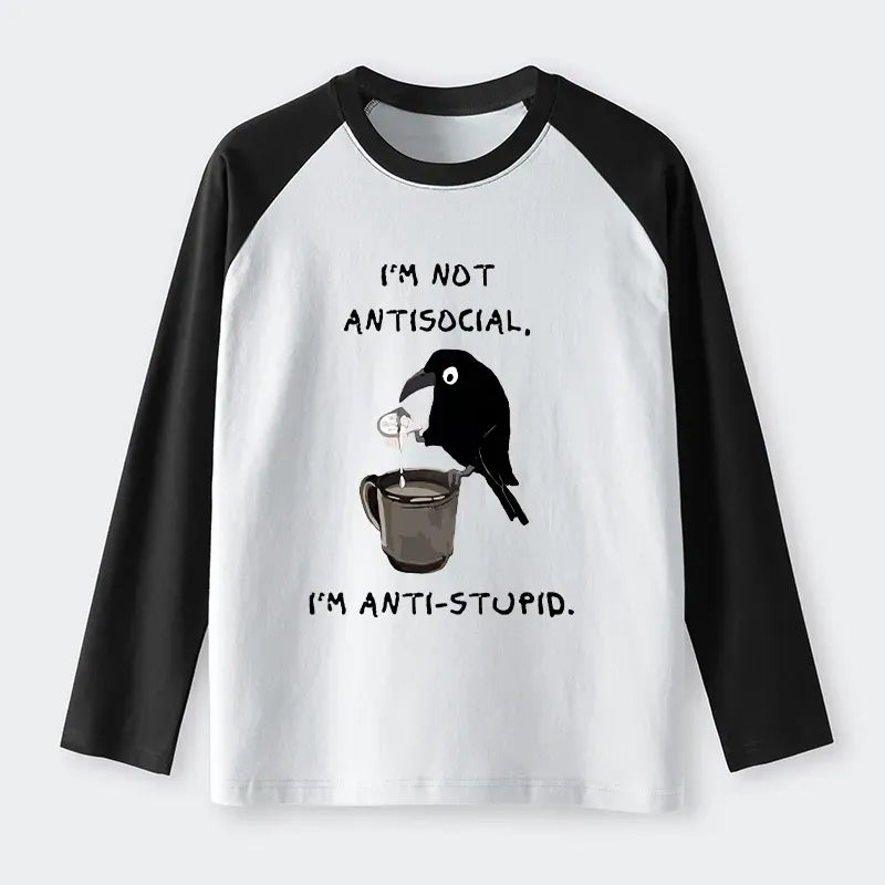 calm crow coffee unisex raglan shirt