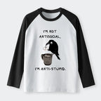 calm crow coffee unisex raglan shirt