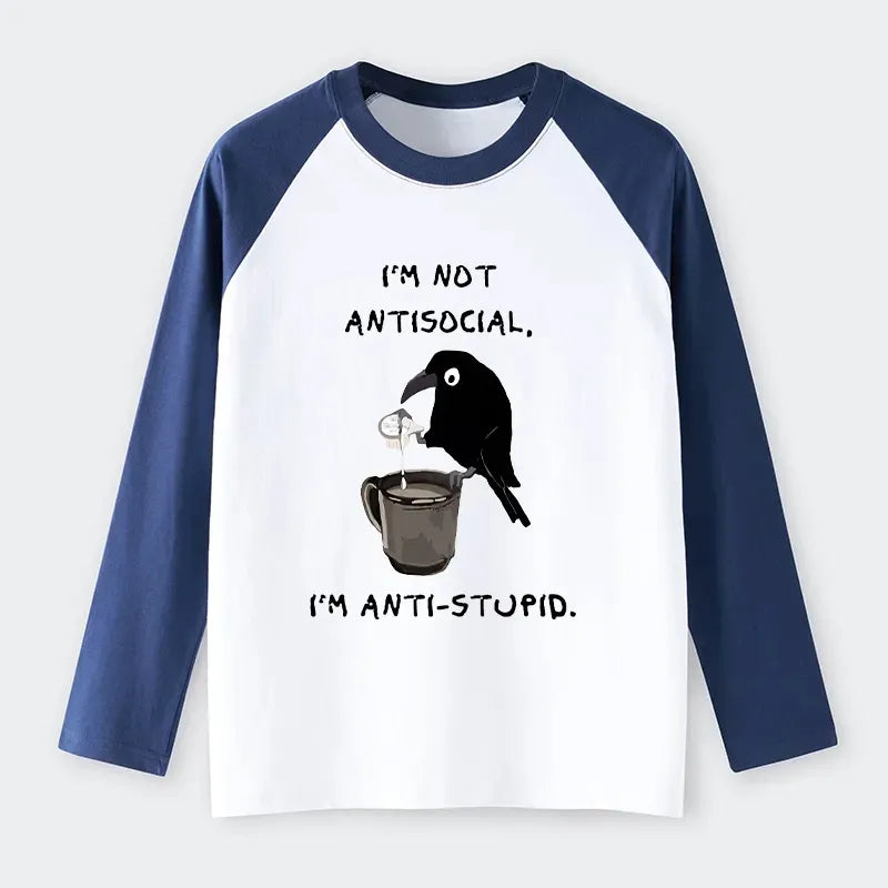 japanese cool crow coffee long sleeve tee