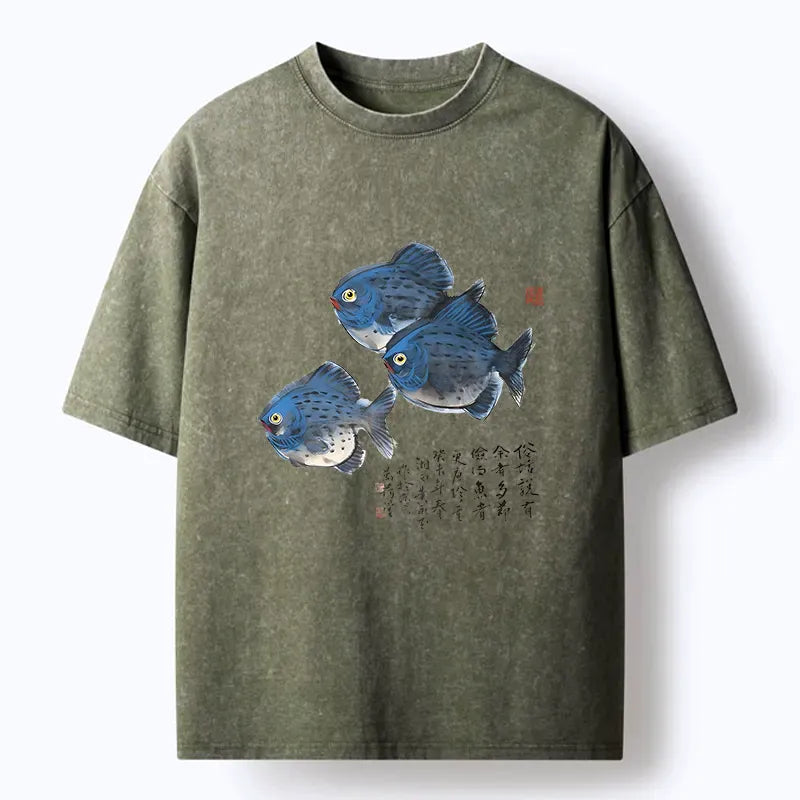 Japanese washed t-shirt for daily wear