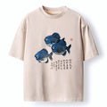 Unisex cotton fish art tee on sale