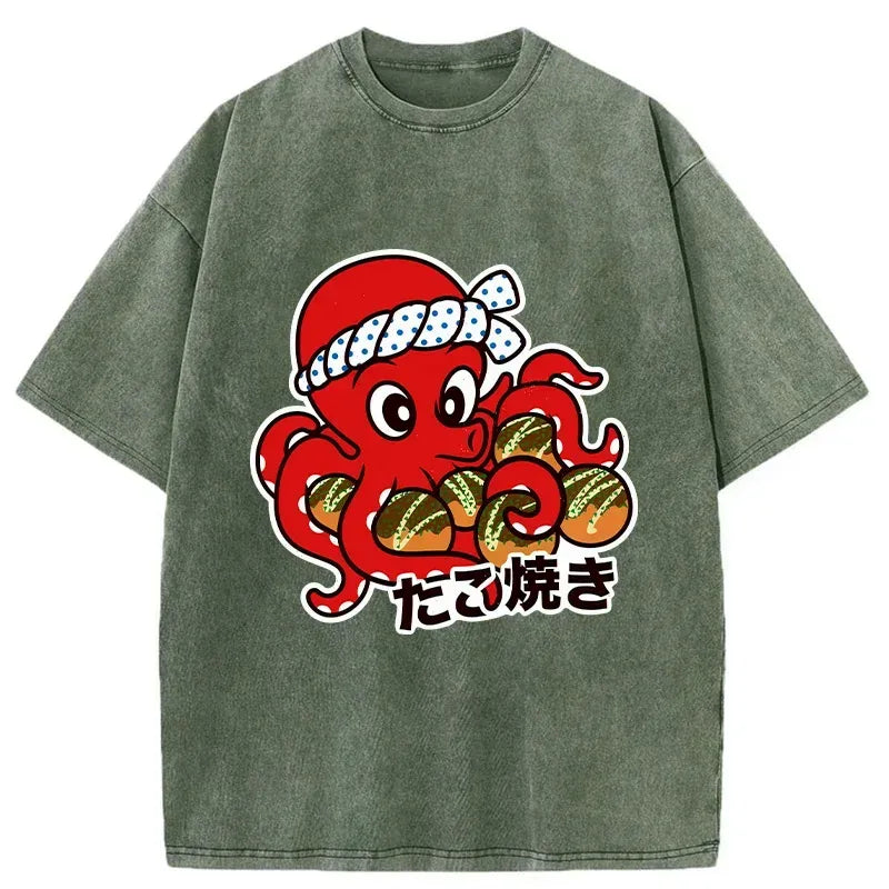 Kyoto-Lion Homemade Takoyaki Washed T-Shirt