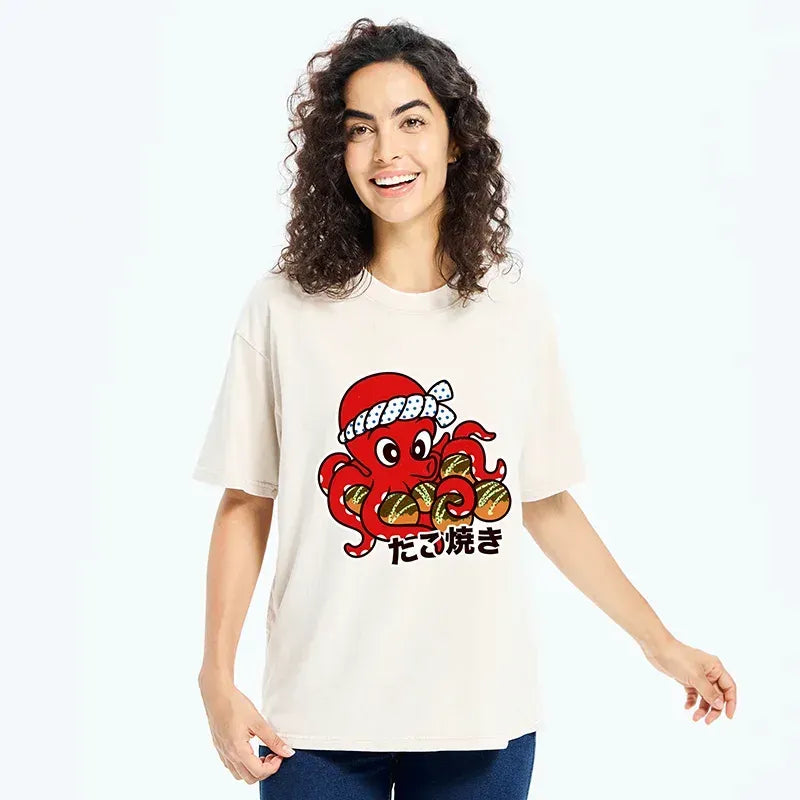 Japanese Vintage Takoyaki T-Shirt for Summer