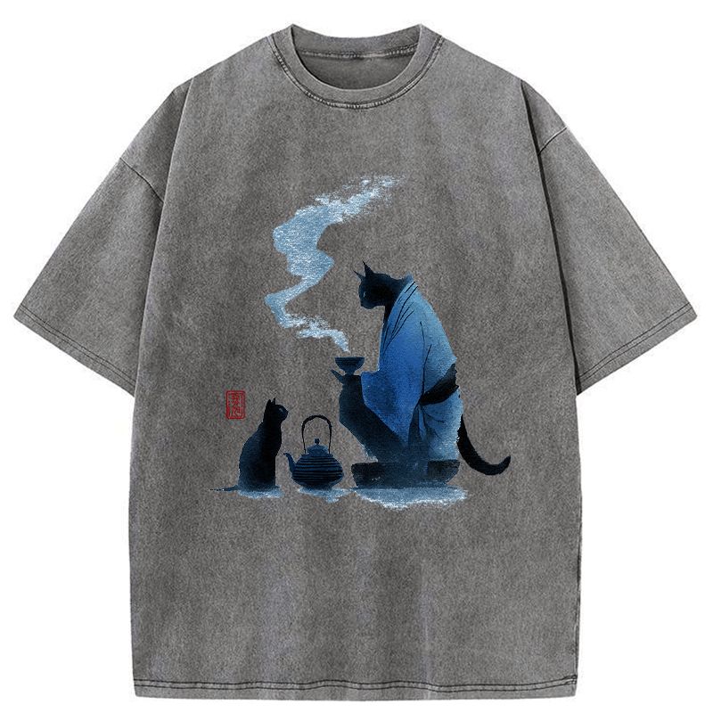 Kyoto-Lion Midnight Tea Ceremony Washed T-Shirt
