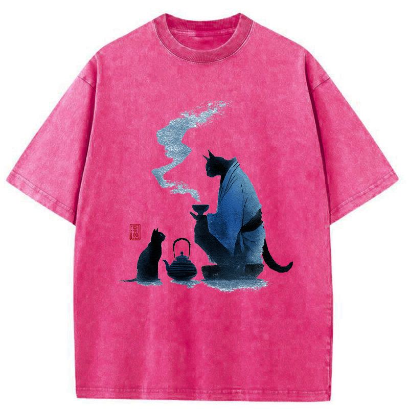 Kyoto-Lion Midnight Tea Ceremony Washed T-Shirt