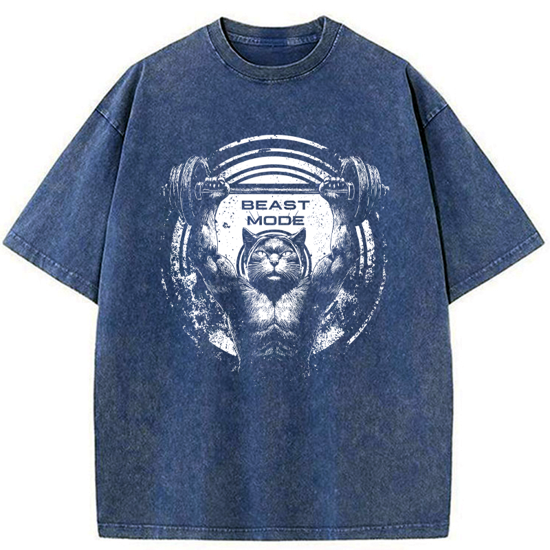 Kyoto-Lion Beast Mode Work Out Washed T-Shirt