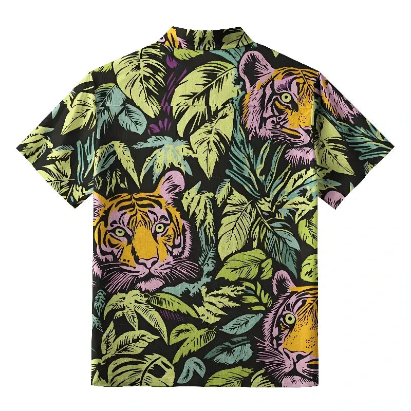Vintage Tiger Print Shirt for Summer