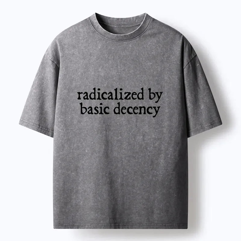 Kyoto-Lion Radicalized By Basic Decency Washed T-Shirt