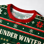 Kyoto-Lion Winter Wild Tiger Fuzzy Christmas Ugly Sweatshirt