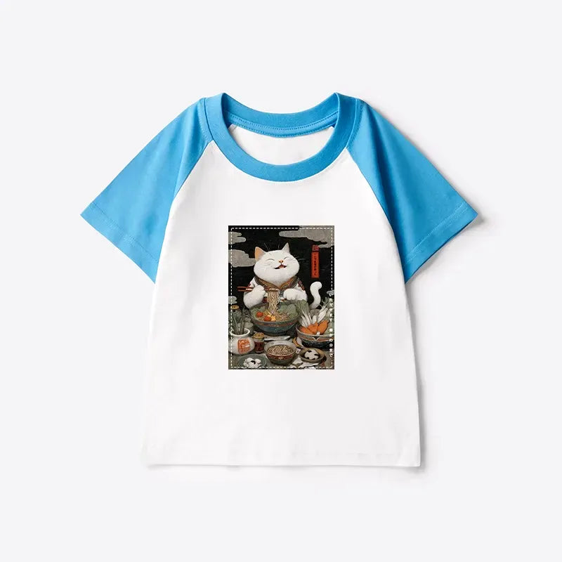 Japanese Cat T-Shirt for Kids
