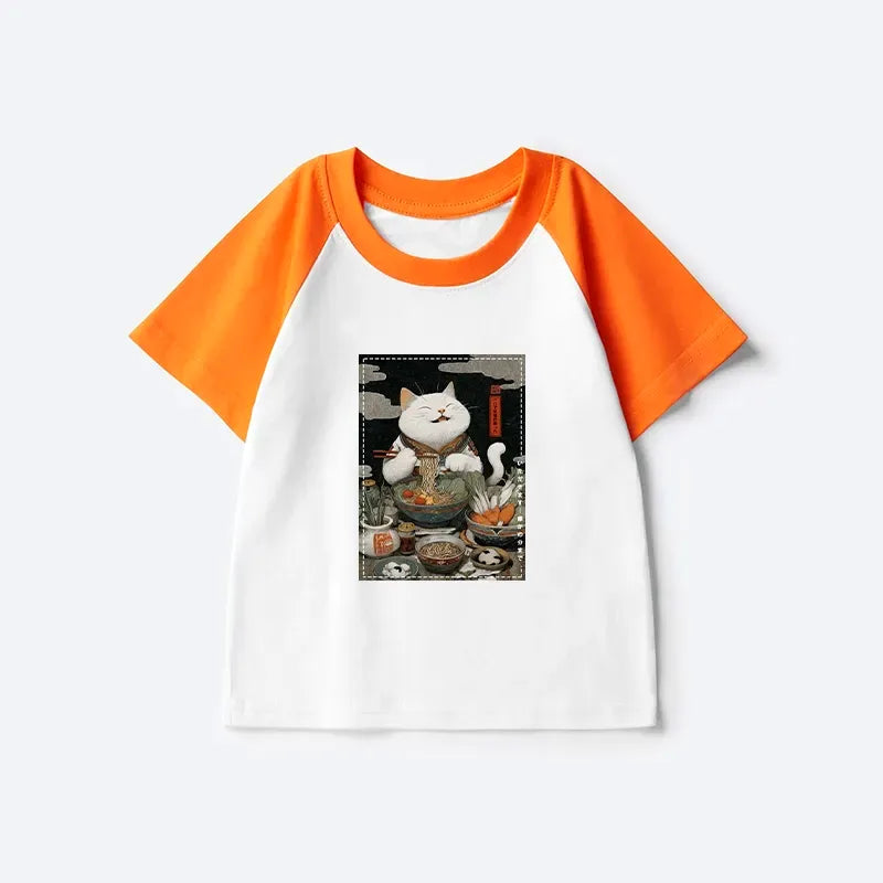 Japanese Cat T-Shirt for Kids