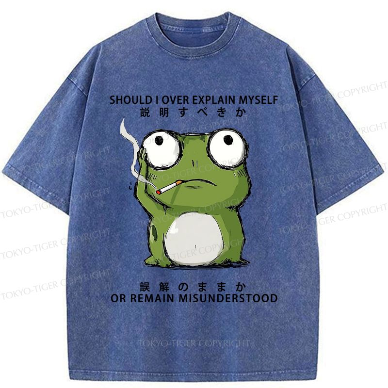 Kyoto-Lion The Smoking Frog Of Philosophy Washed T-Shirt