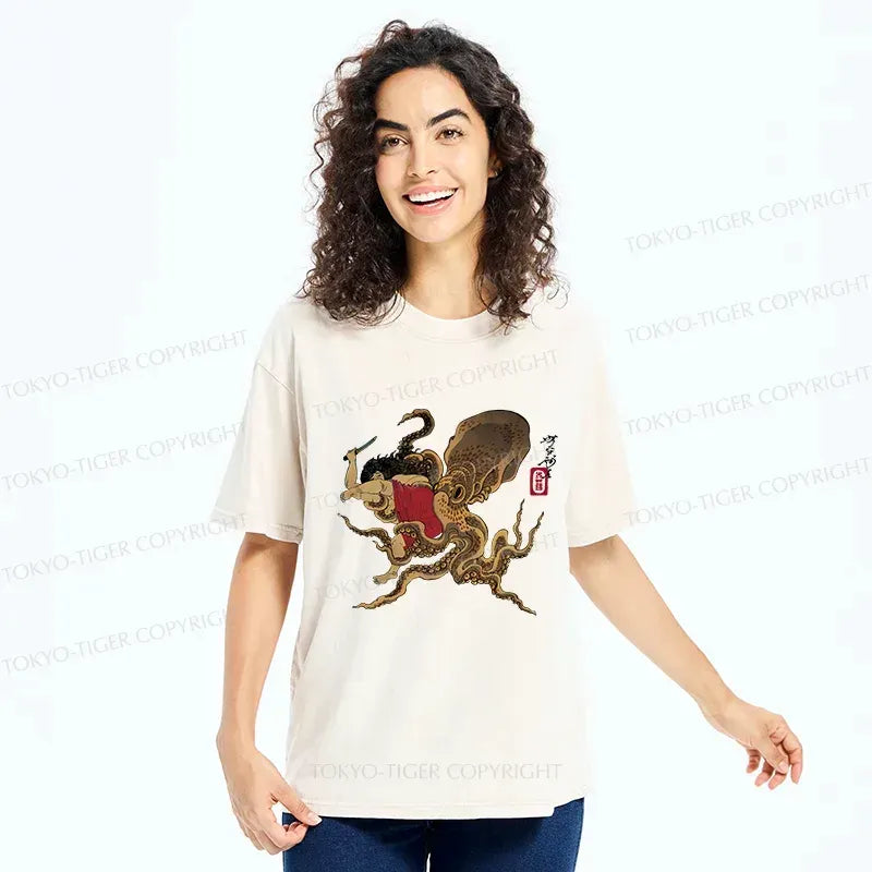 Kyoto lion octopus fighting t-shirt trending