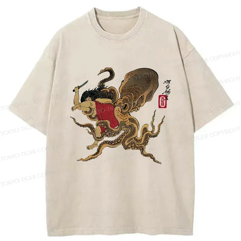 Kyoto lion octopus fighting t-shirt trending