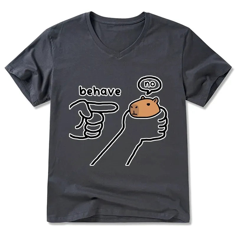 Kyoto-Lion Dishonest Capybara V-Neck Classic T-Shirt