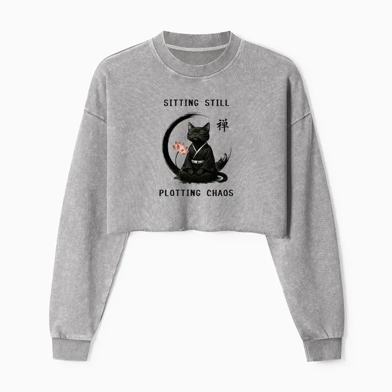 Japanese Calming Cat Sweatshirt Daily Wear