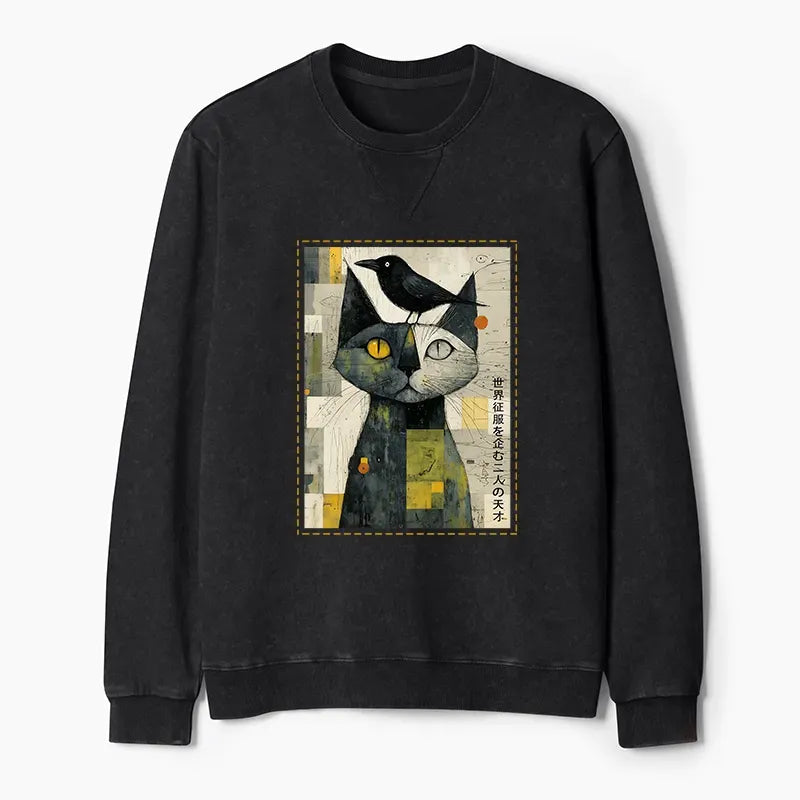 Funny Cat Crow Streetwear Top