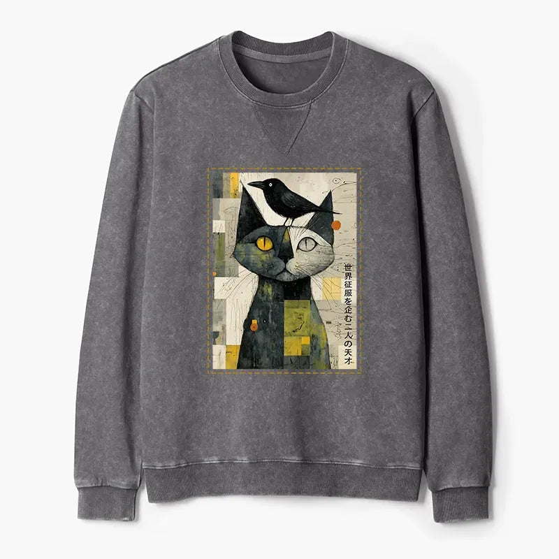 Funny Cat Crow Streetwear Top