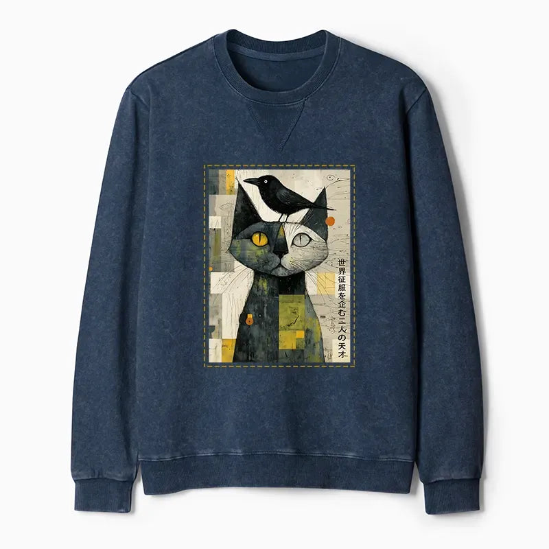 Funny Cat Crow Streetwear Top