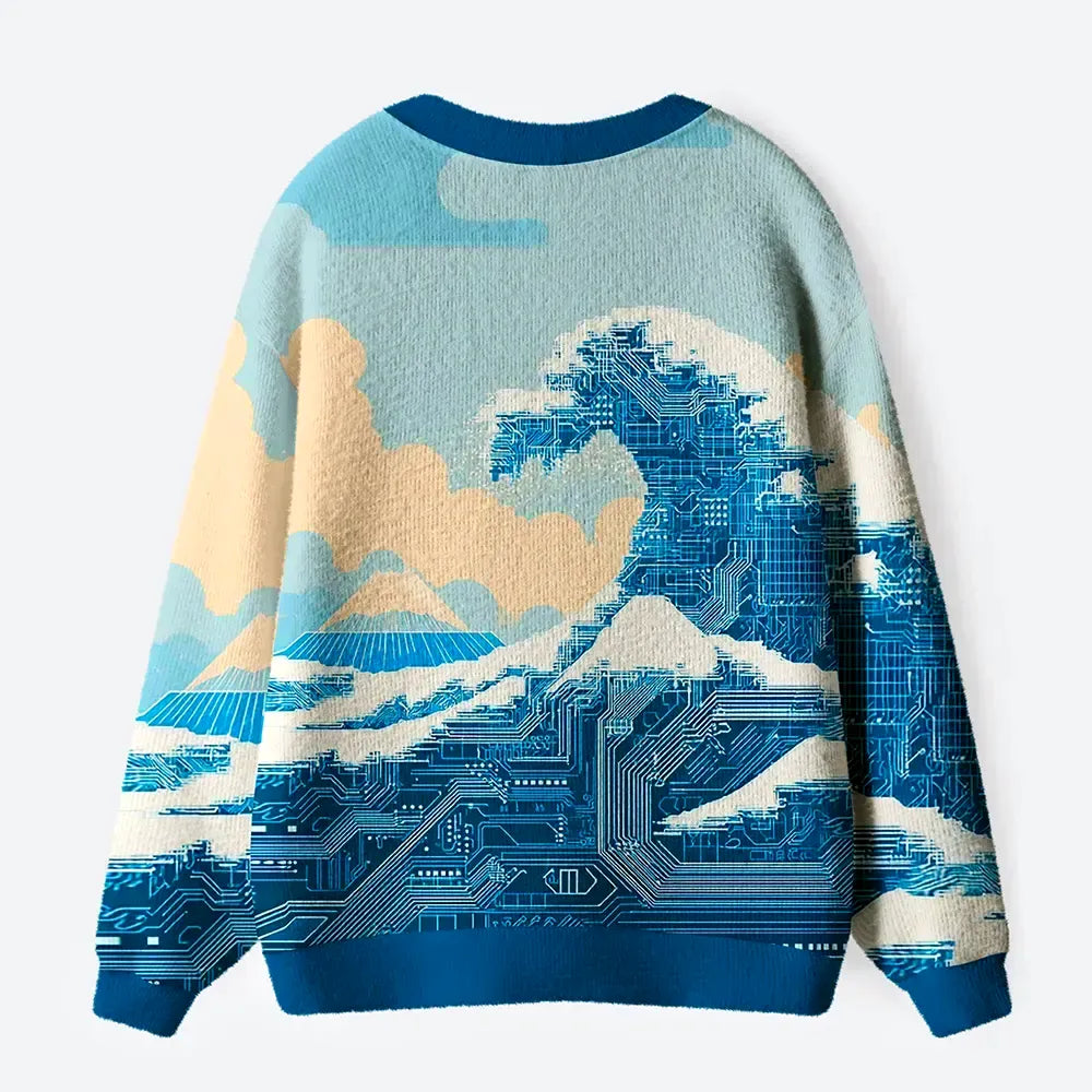 Japanese Vintage Ukiyo-e Cardigan for Daily Wear