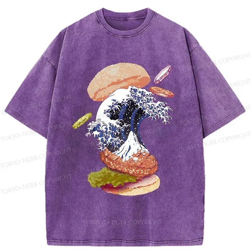 Kyoto-Lion Delicious Burgers Washed T-Shirt