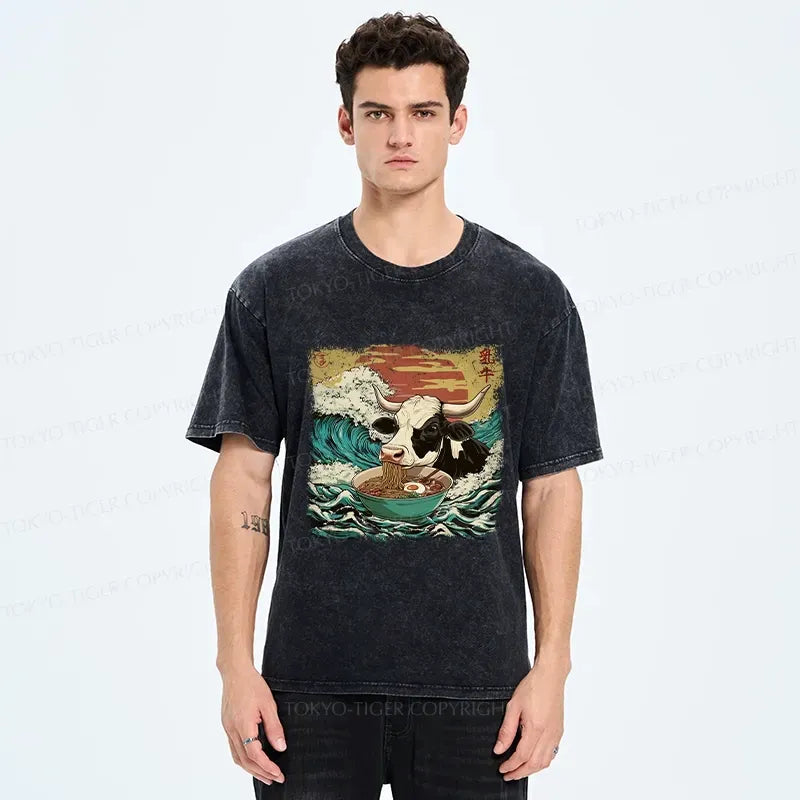 Kyoto Lion Ramen Lover Cow Unisex Tee Gift Idea