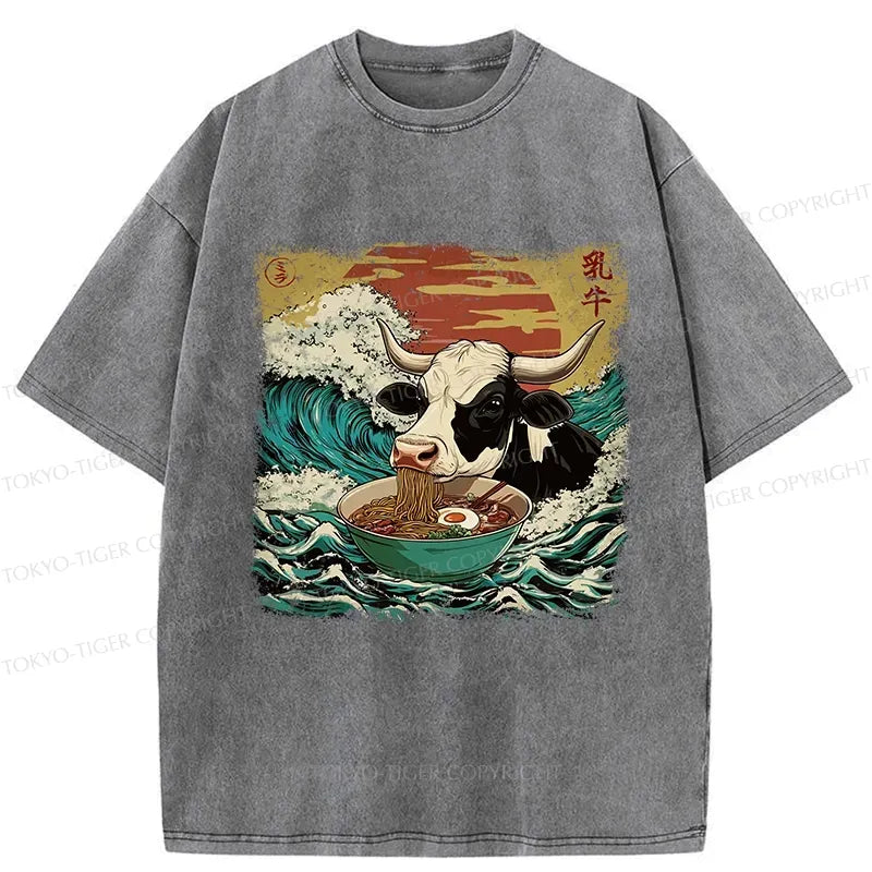Japanese Vintage Washed T-Shirt for Daily Wear