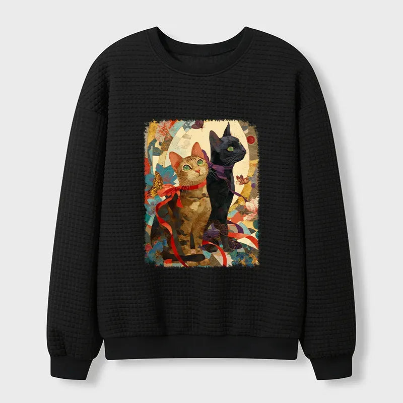 Kyoto-Lion Ribbon Riot Waffle Sweatshirt