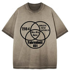 Kyoto-Lion Multidimensional Thinking And Rebellion Gradient Washed T-Shirt