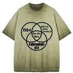 Kyoto-Lion Multidimensional Thinking And Rebellion Gradient Washed T-Shirt
