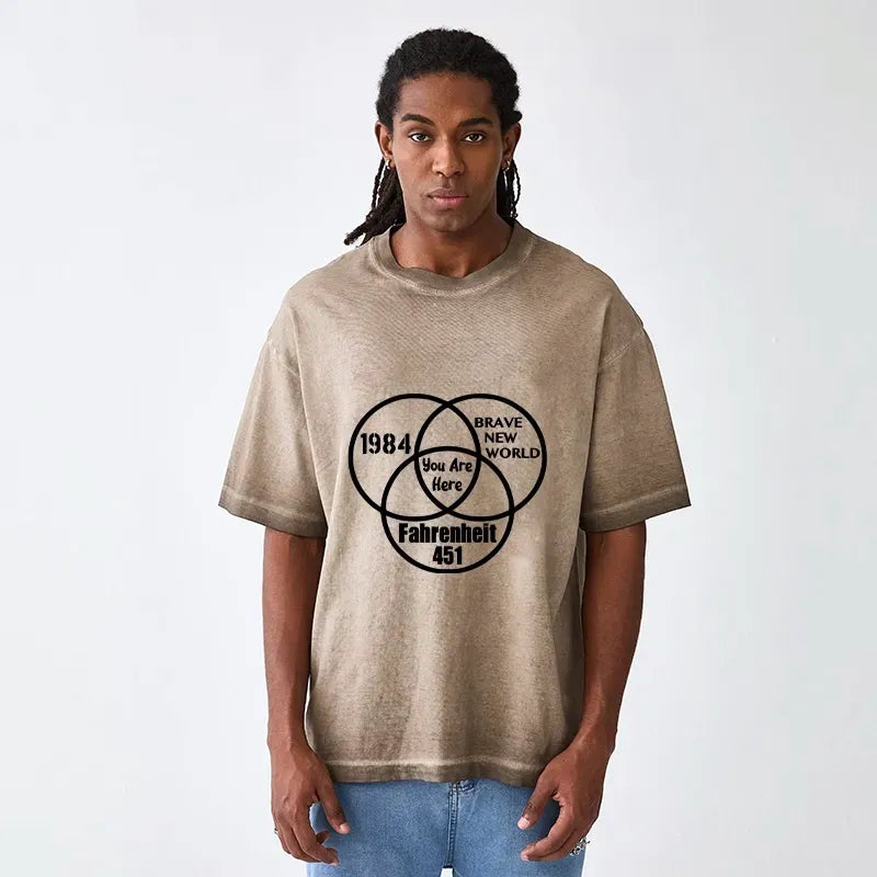 Kyoto Lion gradient washed t-shirt for streetwear