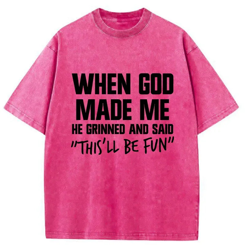 kyoto lion god made me funny washed t-shirt