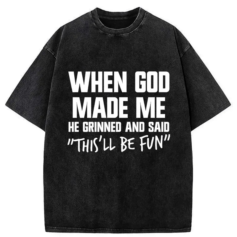 washed japanese funny t-shirt for daily wear