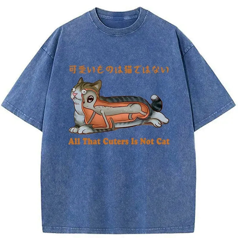 Kyoto-Lion All That Cuters Is Not Cat Washed T-Shirt