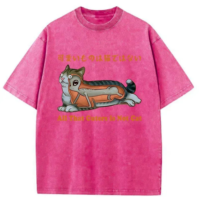 Kyoto-Lion All That Cuters Is Not Cat Washed T-Shirt