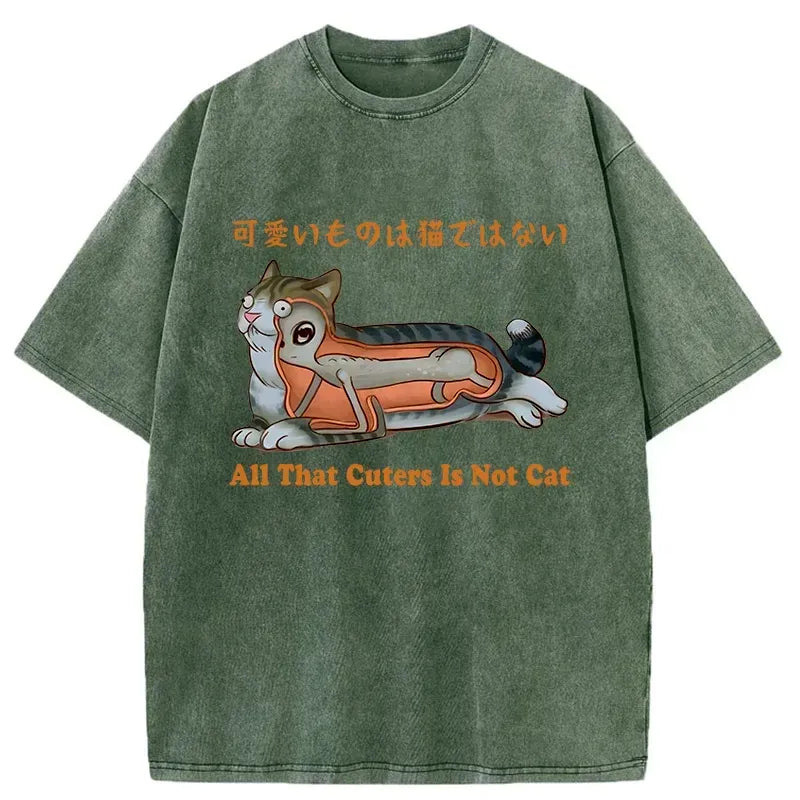 Kyoto-Lion All That Cuters Is Not Cat Washed T-Shirt
