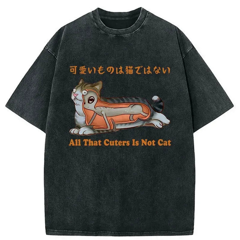 Kyoto-Lion All That Cuters Is Not Cat Washed T-Shirt